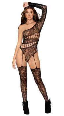Asymmetrical Fishnet and Strappy Bodystocking